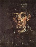 Vincent Van Gogh Head of a Young Peasant in a Peaken Cap (nn04) oil on canvas